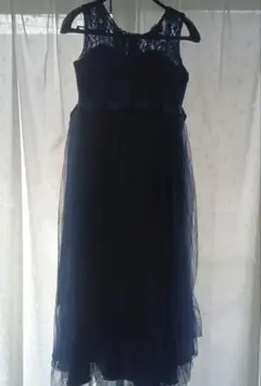 160 ネイビー フォーマルドレス レース