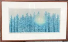 石田武、【月宵】、希少な額装用画集より、新品額装付、状態良好