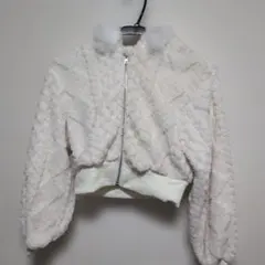 キッズ ボアパーカー もこもこ ファー付き ホワイト SHEIN アウター