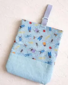 昆虫柄 手提げバッグ 約30cm x 40cm