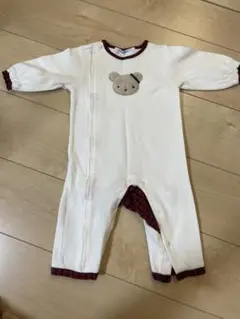 familiar クマ刺繍ロンパース カバーオール　70