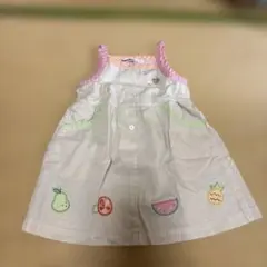 フルーツ刺繍付きコットンワンピース