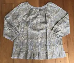 23区　ペイズリー柄 長袖ブラウス コットン　Lのサムネイル