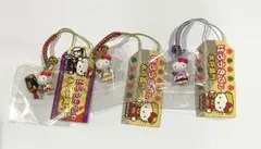 ハローキティ 根付 ストラップ　水戸黄門バージョン3個セット