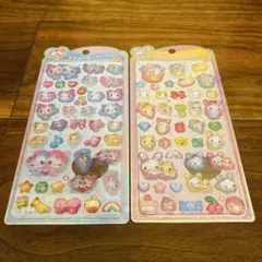 うるちゅるポップシール　２枚セット ⭐︎まじかるみゅーちゃん・フワフワらびちゃん