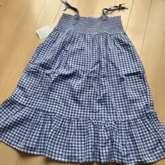 H&M ギンガムチェック ノースリーブワンピース 115cm