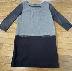 22 OCTUBRE ひざ丈ワンピース グレー/ブラック