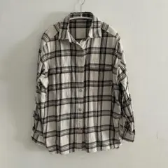 GU チェック柄 長袖ネルシャツ
