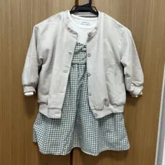 チェック柄ワンピースとカーディガンセット 110cm