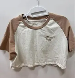 RVCA ラグラン 半袖 Tシャツ クロップド丈 M ベージュ　綿のサムネイル