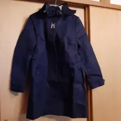 ネイビー フード付き ステンカラーコート