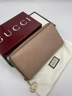 GUCCI☆GGキャンバス ラウンドジップ長財布 インターロッキングチャームのサムネイル