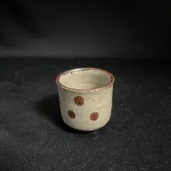 唐津焼　中里太郎衛門　ぐい吞　お猪口　おちょこ　灰色の点模様お猪口