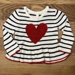 baby GAP ストライプ ハート ニット 12-18ヶ月