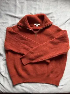 UNIQLO C オレンジ　ハーフジッパー　ニット
