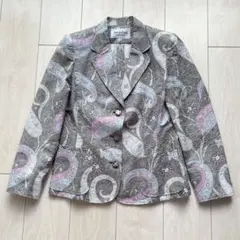 jun ashida ジュンアシダ ジャケット ペイズリー 総柄 シルク混 薄手