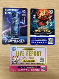【使用済み】ボートレース　クオカード3種