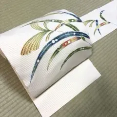 正絹 塩瀬 名古屋帯《つゆ葉模様》単衣の時期にも - メルカリ