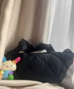 Discoat ボンディング メッセンジャーバッグ キルティング 黒