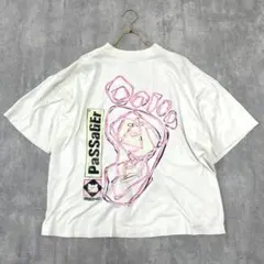 90sヴィンテージ Passager【XL】足跡ロゴ Tシャツ/フランス製