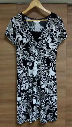 ofuon　オフオン　ワンピース　ブラック／ホワイト系　サイズ40　L　美品