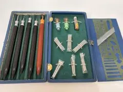 確認用  謄写版鉄筆用原紙 鉄筆】高級高硬度鋼替先付 謄写版用鉄筆5本セット 美術定規付 ガリ版