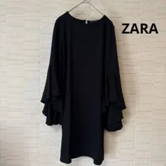 専用ZARA ワンピース　黒　袖フリル　楽ちん　S