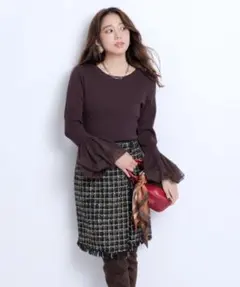 新品未使用タグ付ジャスグリッティー　ツイードラップスカート