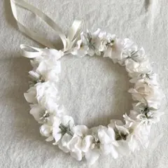 花冠　花かんむり《ホワイト・グリーン》40㎝　ベビー　キッズ　子供　こども