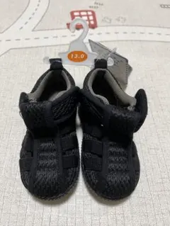 13cm 黒サンダル　ベビーキッズ