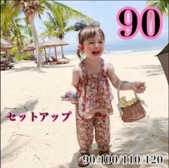 女の子 セットアップ 韓国子供服 半袖 ズボン 夏服 花柄 タンクトップ