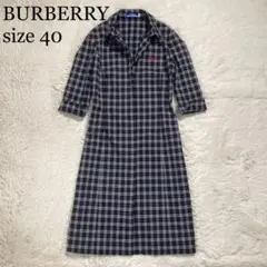 極美品 BURBERRY バーバリー シャツワンピース ホースロゴ ノバチェック