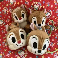 チップとデール　チップ&デール　ぬいぐるみ　小物入れ　4個セット