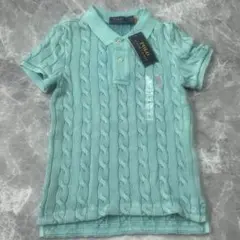 新品タグ付♡ポロラルフローレン　ポロシャツ　ニットケーブル　グリーン