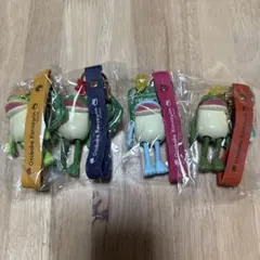 おとぼけケロピョン プラプラストラップキーホルダー 4点セット