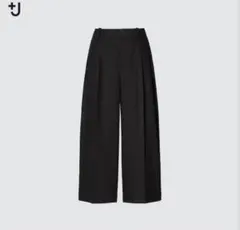 ウールブレンドガウチョパンツ　カシミア混合　ワイドパンツ 黒　ユニクロ