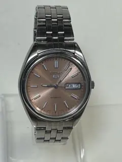 貴重 完動 SEIKO 5 サーモンピンク文字盤 裏スケルトン7S26-0430のサムネイル