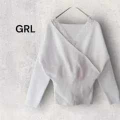 グレイル　GRL レースドッキングカシュクールニット　アイボリー かわいい