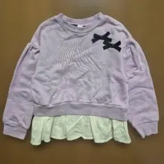 アプレレクール　 リボン付き トレーナー　パープル　110㎝