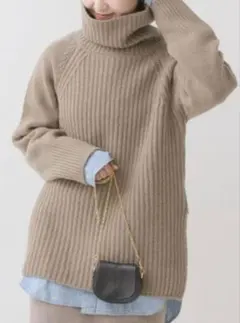 【未使用品】Spick＆Span　畦ビックタートルニットセーター