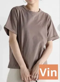 ※週末限定価格※【新品タグ付】Vin 半袖Tシャツ Fサイズ　ブラウン　ヤマダヤ