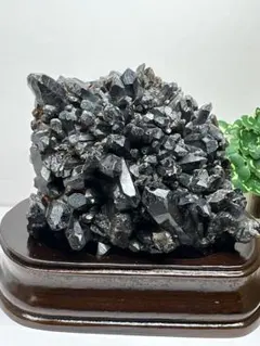 天然石　モリオンクラスター　専用台座付き　約590g 最強魔除け⭐️1638