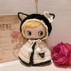 イーマリーちゃん☆モノトーンお洒落Cat服☆マント♪ハンドメイド
