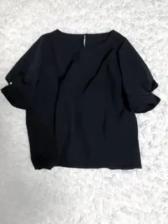 OPAQUE.CLIP レディース ブラウス 半袖 紺 Mサイズ