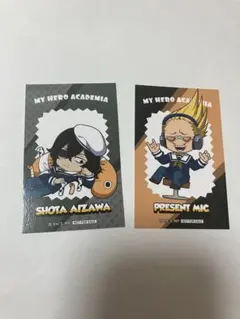 ヒロアカ　シーパラコラボ　ミニキャライラストカード　プレゼント・マイク、相澤消太