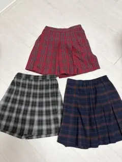 UNIQLO チェック柄スカート 3点セット 140