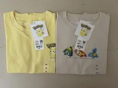 新品未使用★ユニクロ★今季ポケモンUT半袖Tシャツ2枚130cm ピカチュウ
