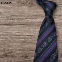 美品 LANVIN ランバン ネクタイ ストライプ フランス製 シルク