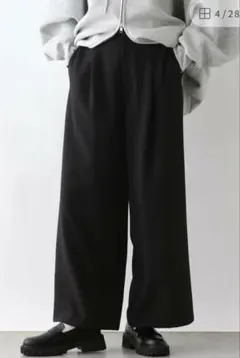 【秋冬】LEPSIM 美品 ワイドパンツ 黒 落ち感 きれいめ 後ろゴム