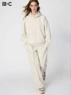 ユニクロ UNIQLO スウェットストレートパンツ ナチュラル S